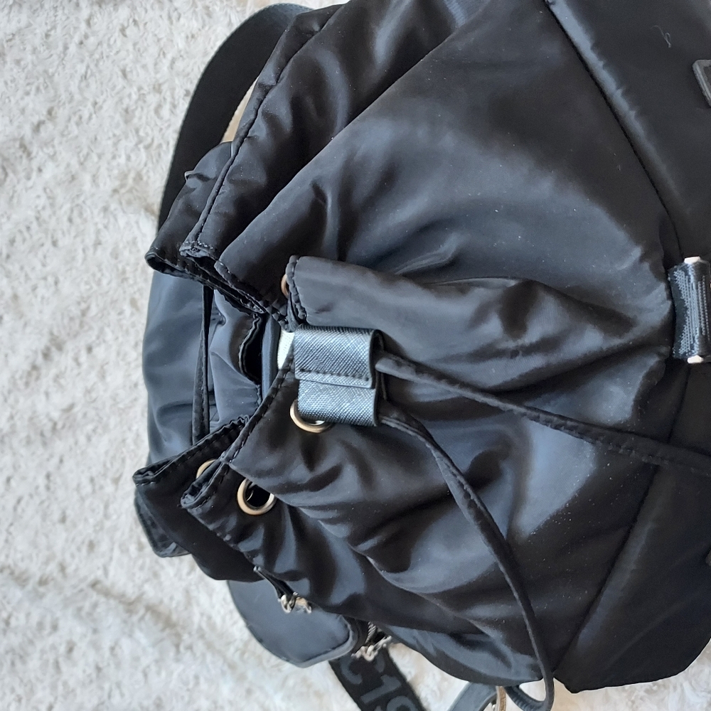 Steve Madden Broo Nylon Backpack Black Silver Hardware Academia Career - Picture 8 of 14